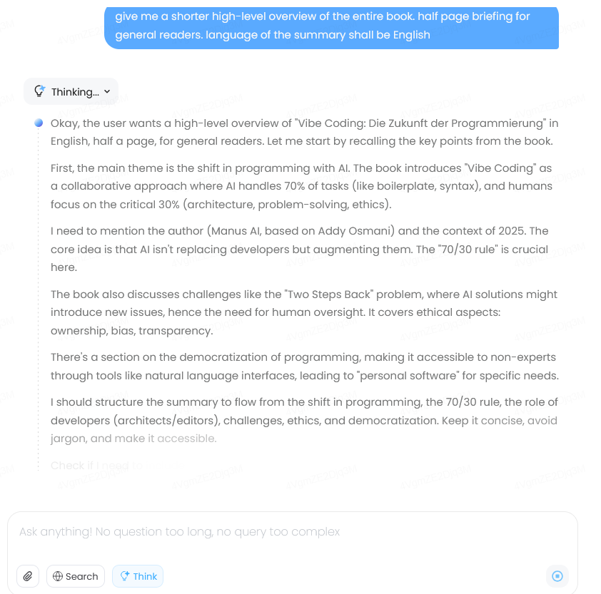 Minimax provides information on the current progress.